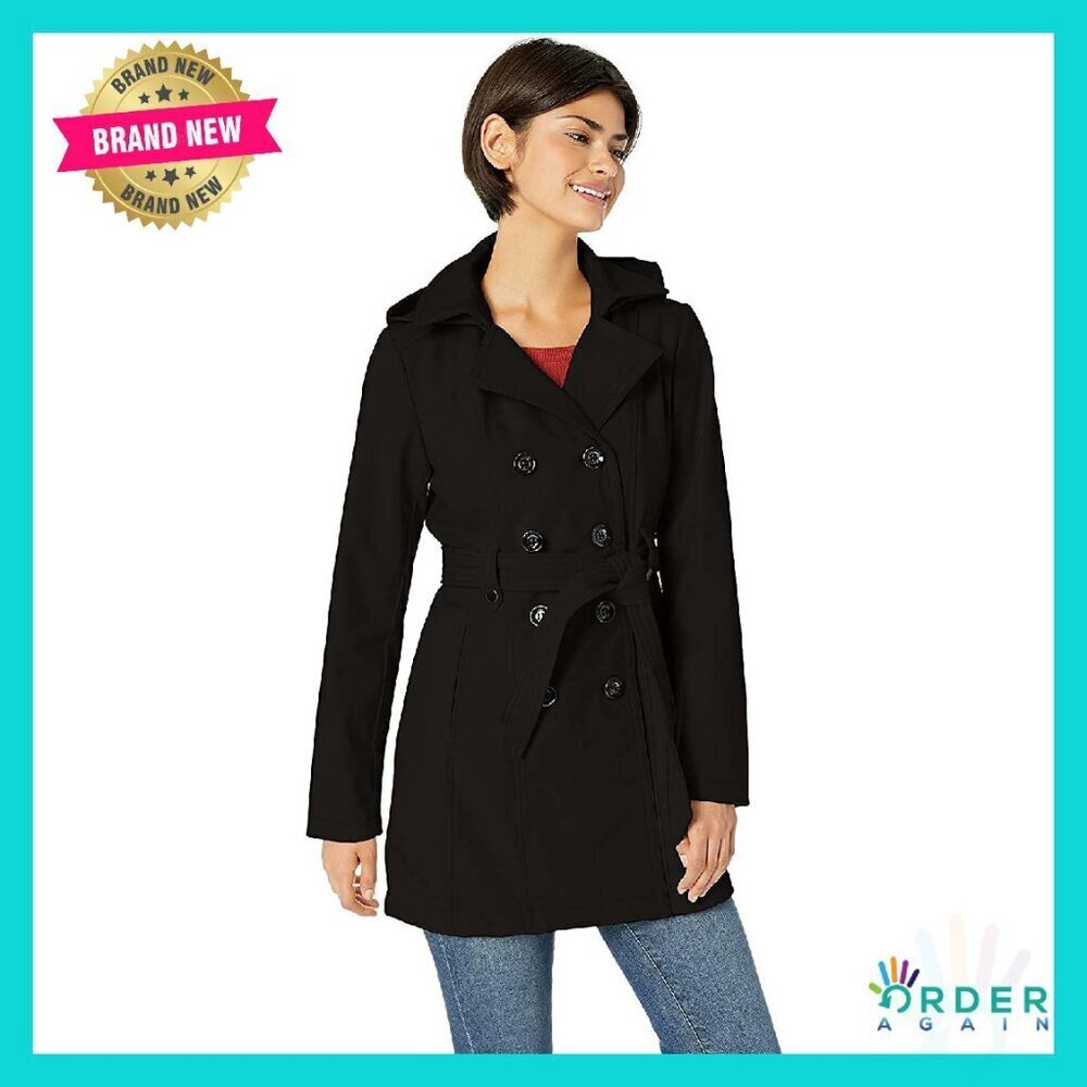 Soft Shell Trench Coat Detachable Hood Classic Elegant Chic Versatile Fall